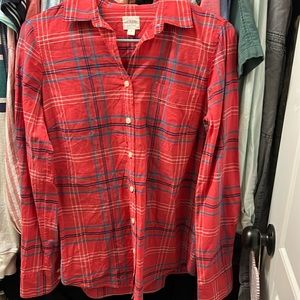 J. Crew Red Plaid Shirt